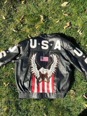 Vintage Marco Bassi USA Eagle Leather Jacket